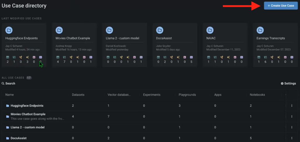 Figure 2. Creating a Use Case in DataRobot Workbench