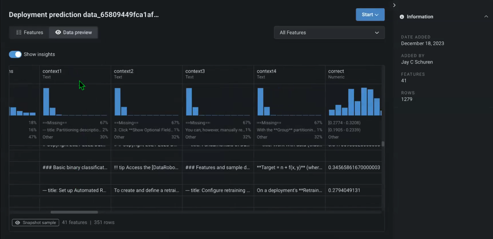 Figure 12. Tracking each query and output in the AI Console